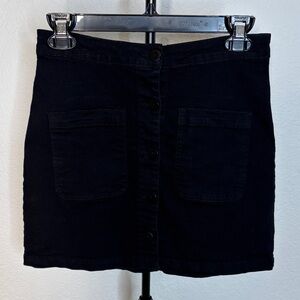 Wild Honey Black Mini Skirt with Buttons